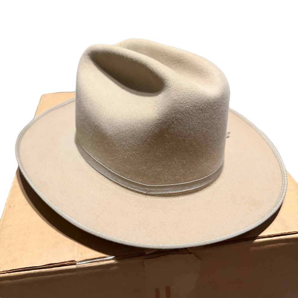 Vintage open road western Cowboy hat sheplers by Stetson sz 6 3/4 one moth hole
